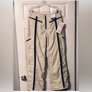 NWT Obermeyer Tan with Black Accent Snow Board Pants. Size 10